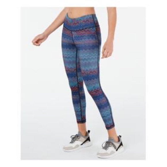 FABLETICS 7/8 Leggings with Blue-Purple-Pink Zig Zag Design - Picture 4 of 7